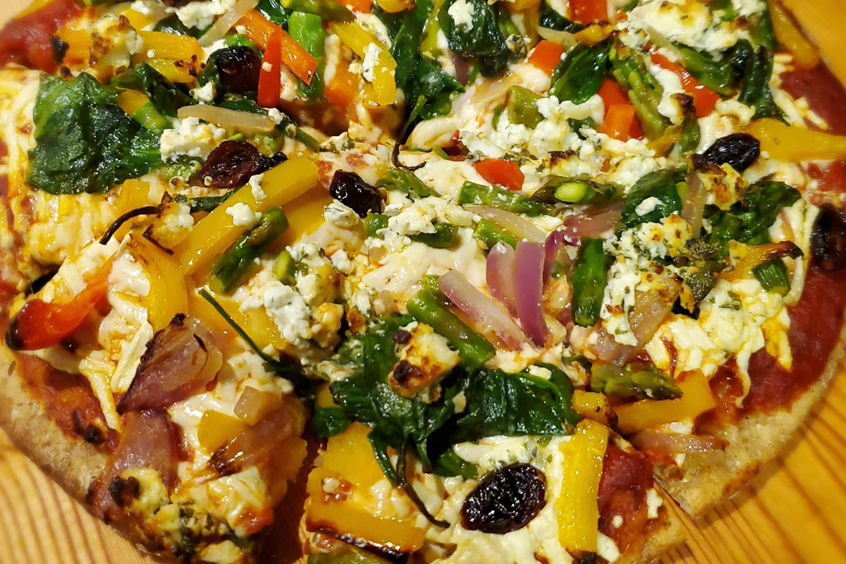 Glutenfree, Goat Cheese, Cranberry & Veggie Pizza The Metaphysical Menu